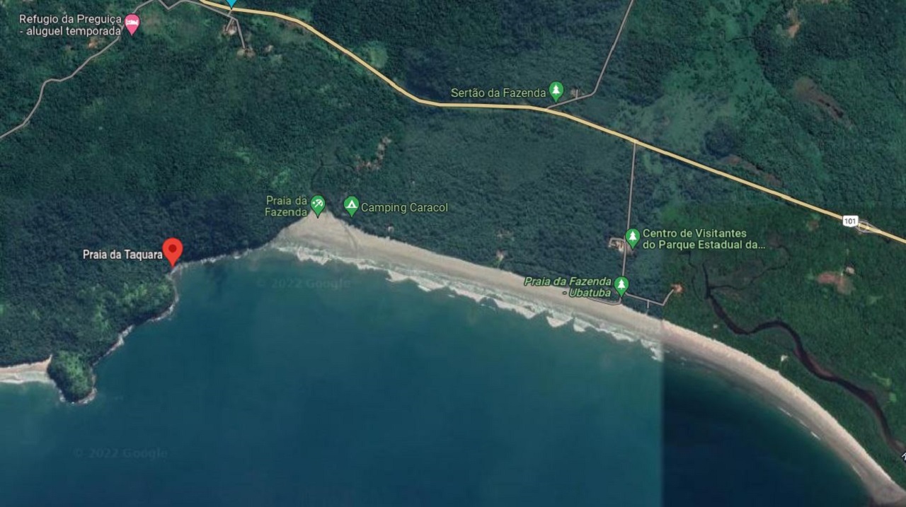 Praia da Taquara - Extraída do Google Maps